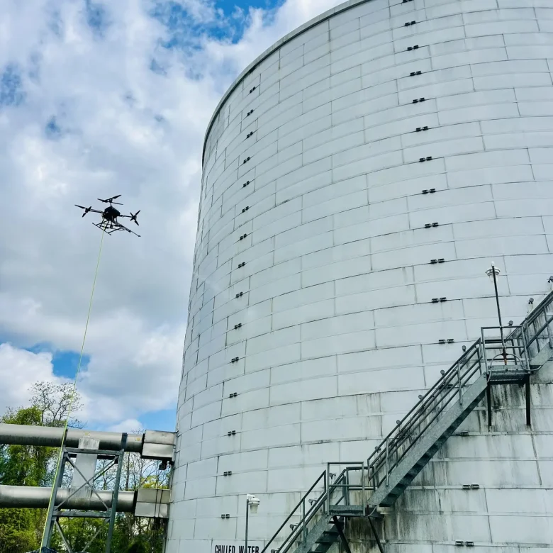 Bandi drones inspecting farm tank at the HDB plant warri