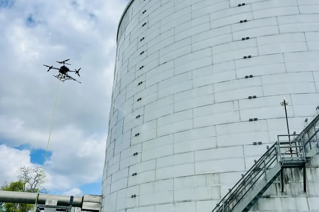Bandi drones inspecting farm tank at the HDB plant warri